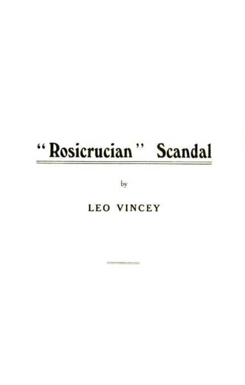 Original scan of The Rosicrucian Scandal, PDF page 1