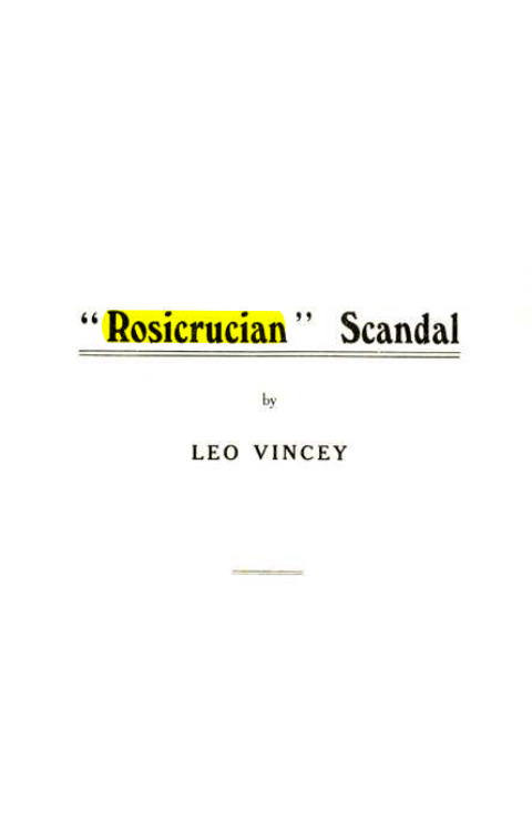 Original scan of The Rosicrucian Scandal, PDF page 1