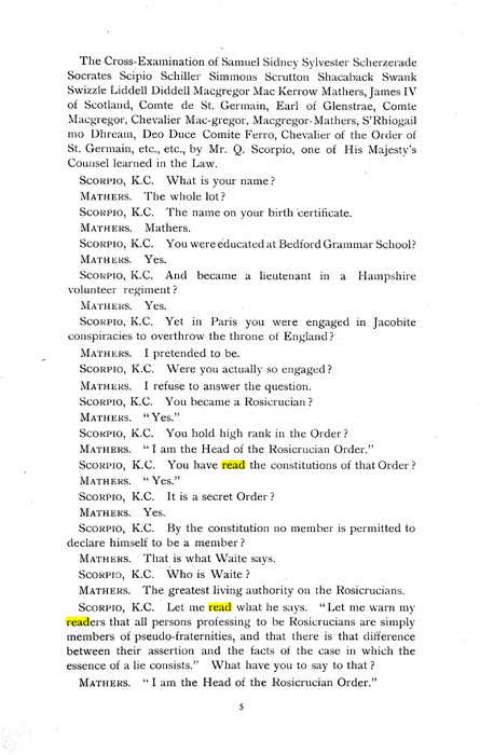 Original scan of The Rosicrucian Scandal, PDF page 5