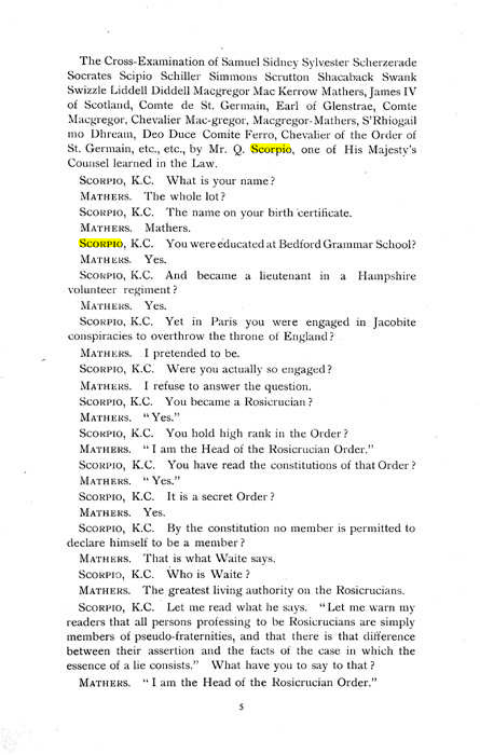 Original scan of The Rosicrucian Scandal, PDF page 5