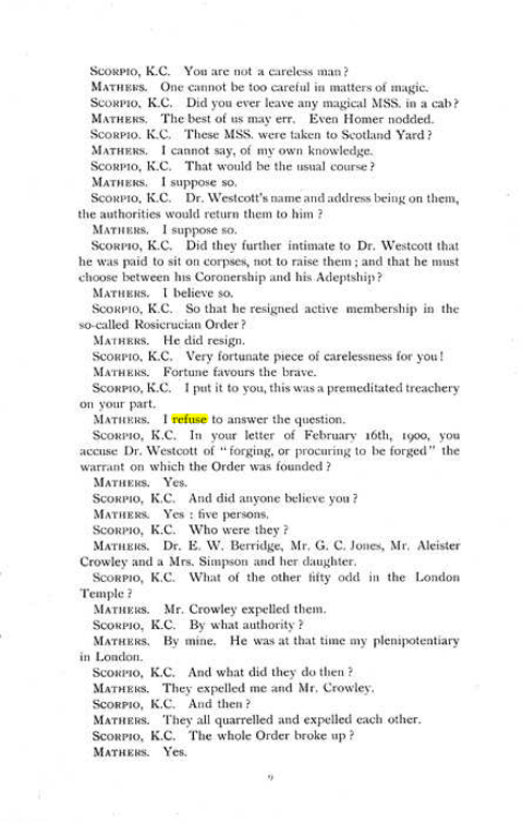 Original scan of The Rosicrucian Scandal, PDF page 9