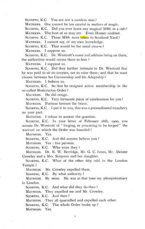 Original scan of The Rosicrucian Scandal, PDF page 9