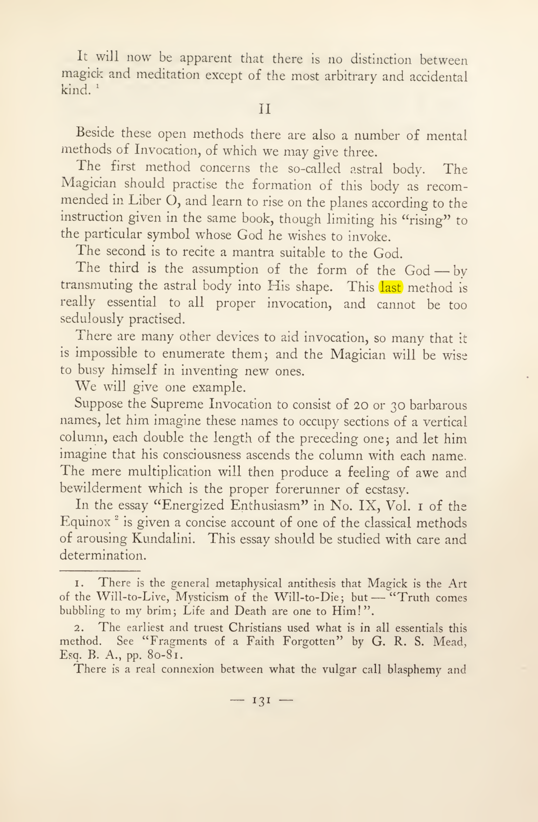 Original scan of Magick in Theory and Practice (Section 2), PDF page 11