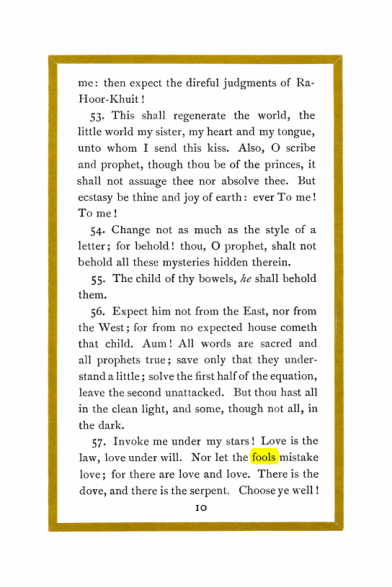 Original scan of Liber Al vel Legis, PDF page 10