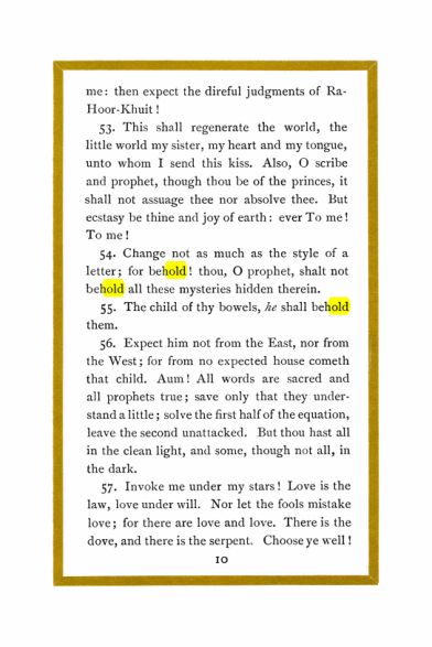 Original scan of Liber Al vel Legis, PDF page 10