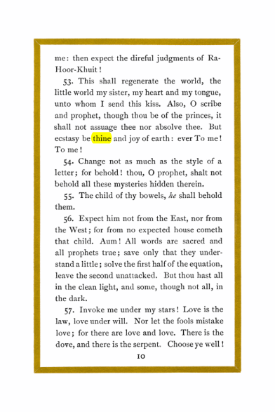 Original scan of Liber Al vel Legis, PDF page 10