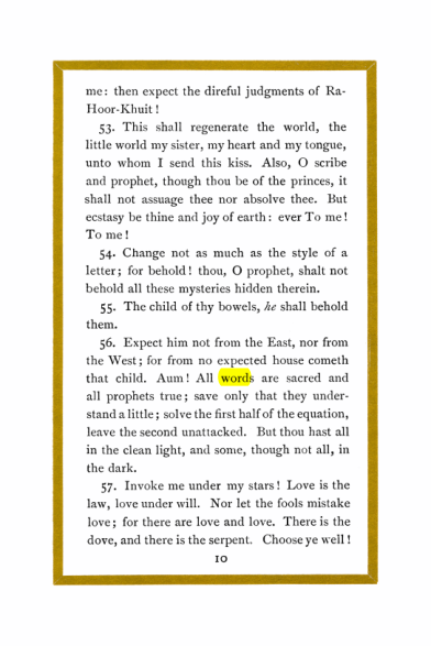 Original scan of Liber Al vel Legis, PDF page 10