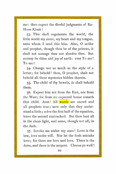 Original scan of Liber Al vel Legis, PDF page 10