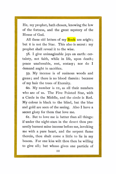 Original scan of Liber Al vel Legis, PDF page 11