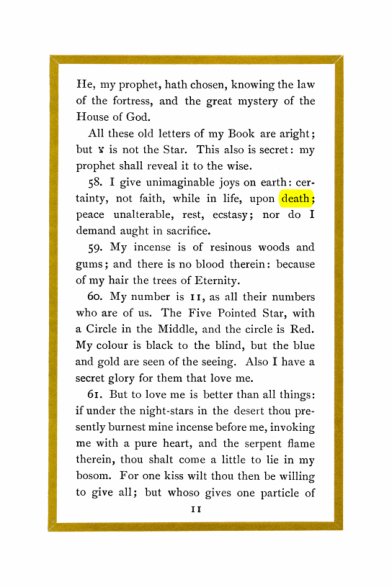 Original scan of Liber Al vel Legis, PDF page 11