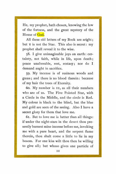 Original scan of Liber Al vel Legis, PDF page 11