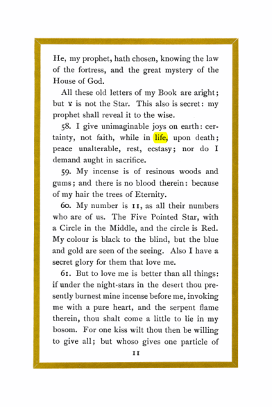 Original scan of Liber Al vel Legis, PDF page 11