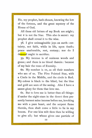 Original scan of Liber Al vel Legis, PDF page 11