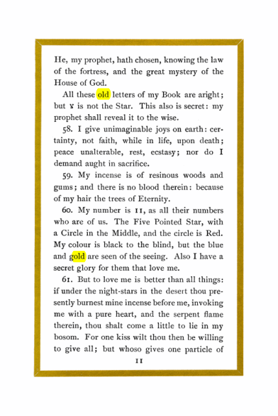 Original scan of Liber Al vel Legis, PDF page 11