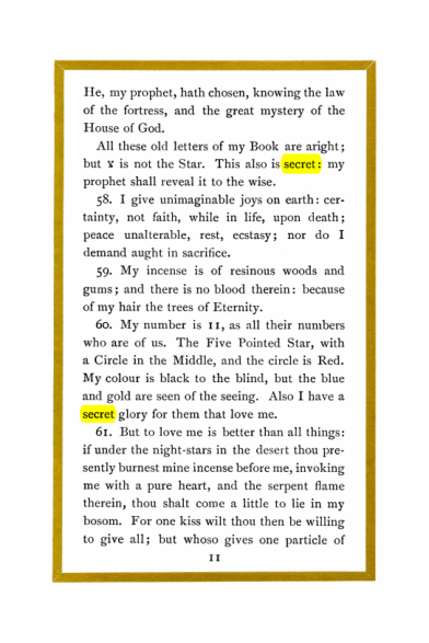 Original scan of Liber Al vel Legis, PDF page 11