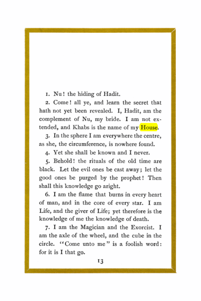 Original scan of Liber Al vel Legis, PDF page 13