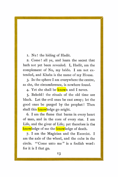 Original scan of Liber Al vel Legis, PDF page 13
