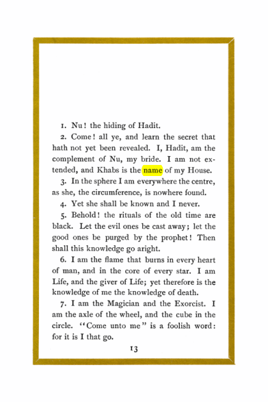 Original scan of Liber Al vel Legis, PDF page 13