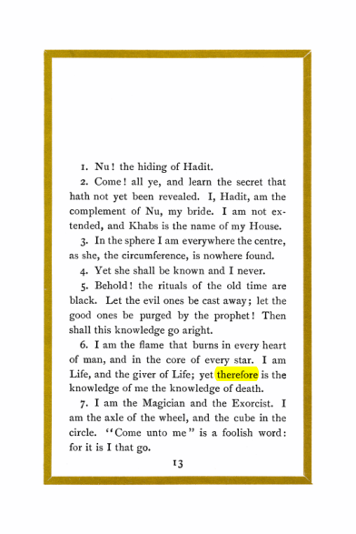 Original scan of Liber Al vel Legis, PDF page 13