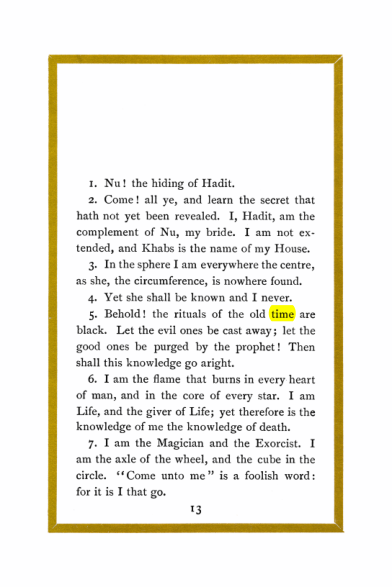 Original scan of Liber Al vel Legis, PDF page 13