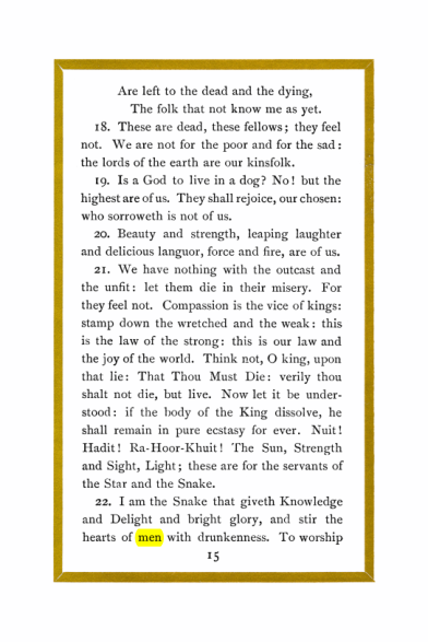 Original scan of Liber Al vel Legis, PDF page 15