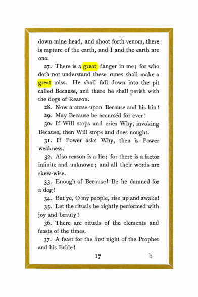 Original scan of Liber Al vel Legis, PDF page 17