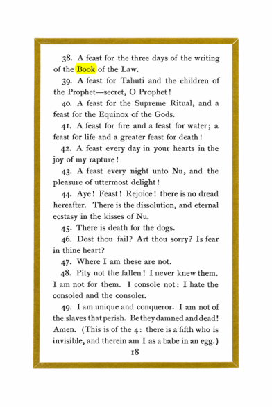 Original scan of Liber Al vel Legis, PDF page 18