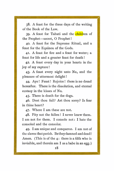 Original scan of Liber Al vel Legis, PDF page 18