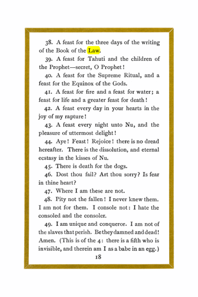 Original scan of Liber Al vel Legis, PDF page 18