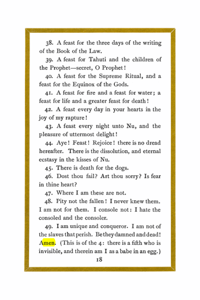 Original scan of Liber Al vel Legis, PDF page 18
