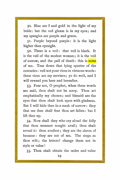 Original scan of Liber Al vel Legis, PDF page 19