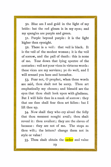 Original scan of Liber Al vel Legis, PDF page 19