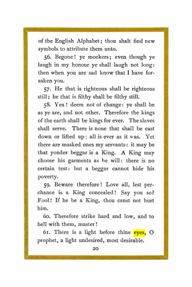 Original scan of Liber Al vel Legis, PDF page 20