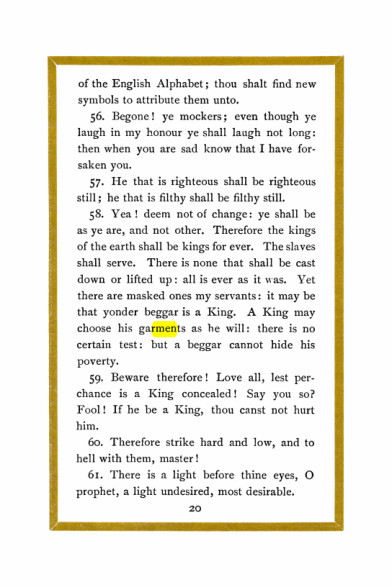 Original scan of Liber Al vel Legis, PDF page 20