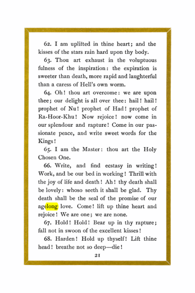 Original scan of Liber Al vel Legis, PDF page 21