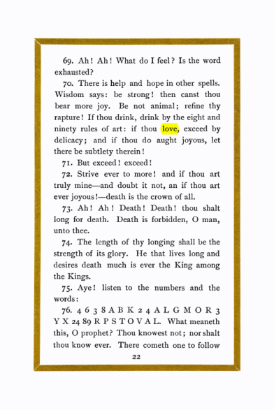 Original scan of Liber Al vel Legis, PDF page 22
