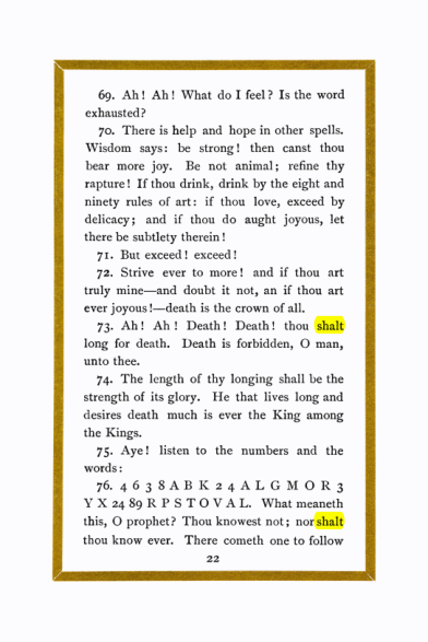 Original scan of Liber Al vel Legis, PDF page 22