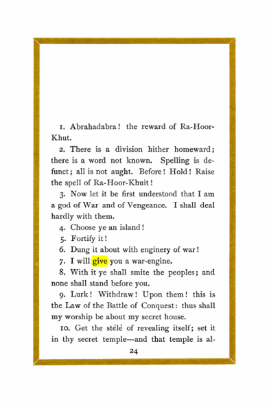 Original scan of Liber Al vel Legis, PDF page 24