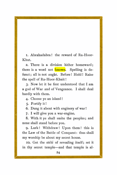 Original scan of Liber Al vel Legis, PDF page 24