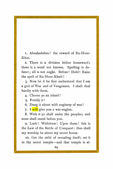 Original scan of Liber Al vel Legis, PDF page 24