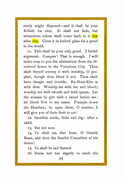 Original scan of Liber Al vel Legis, PDF page 25