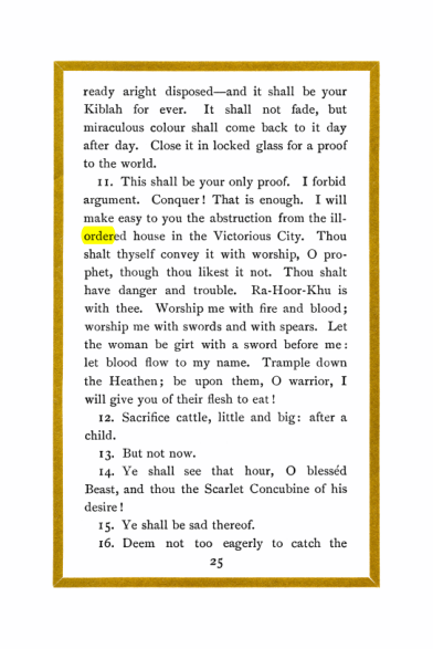 Original scan of Liber Al vel Legis, PDF page 25