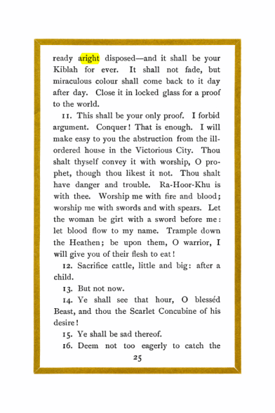Original scan of Liber Al vel Legis, PDF page 25