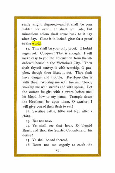 Original scan of Liber Al vel Legis, PDF page 25