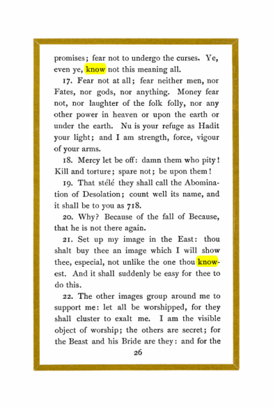 Original scan of Liber Al vel Legis, PDF page 26