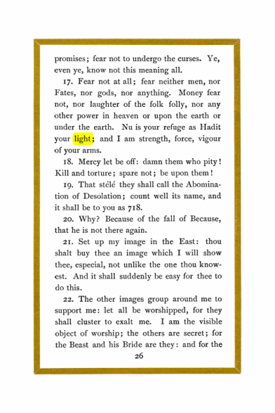 Original scan of Liber Al vel Legis, PDF page 26