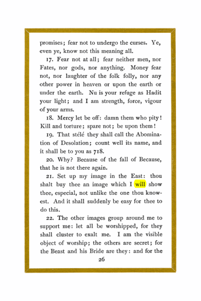 Original scan of Liber Al vel Legis, PDF page 26
