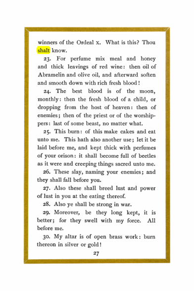 Original scan of Liber Al vel Legis, PDF page 27