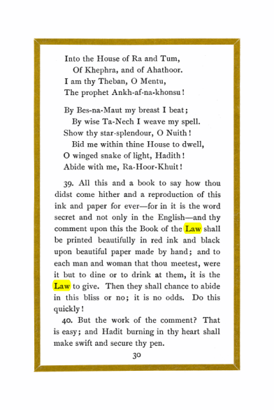 Original scan of Liber Al vel Legis, PDF page 30