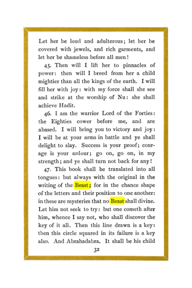 Original scan of Liber Al vel Legis, PDF page 32